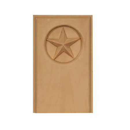 Osborne Wood Products 6 x 3 3/4 x 7/8 Tall Star Plinth Block in Rubberwood (paint 891881RW